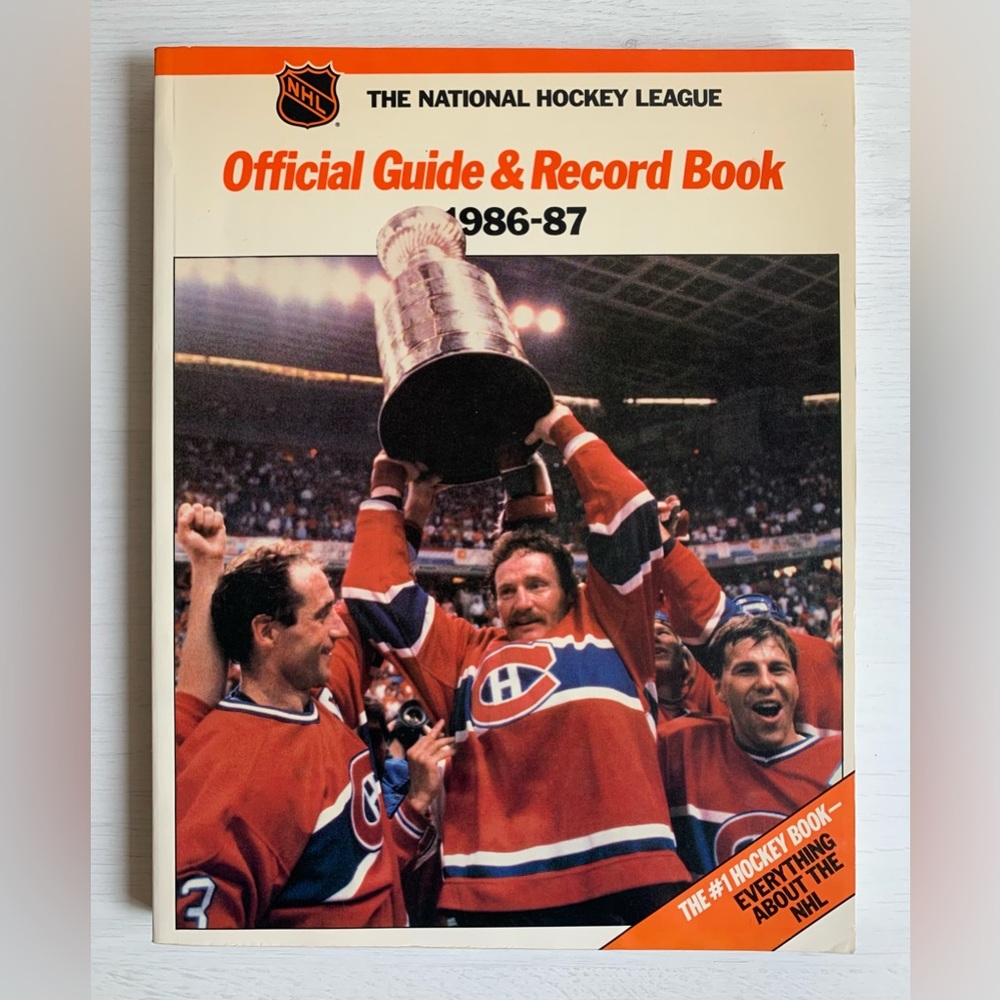 NHL 1986-87 Official Guide & Record Book - Montreal Canadiens Stanley Cup Cover